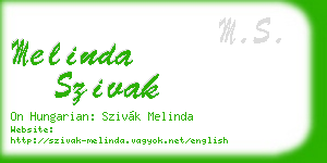 melinda szivak business card