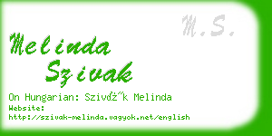 melinda szivak business card